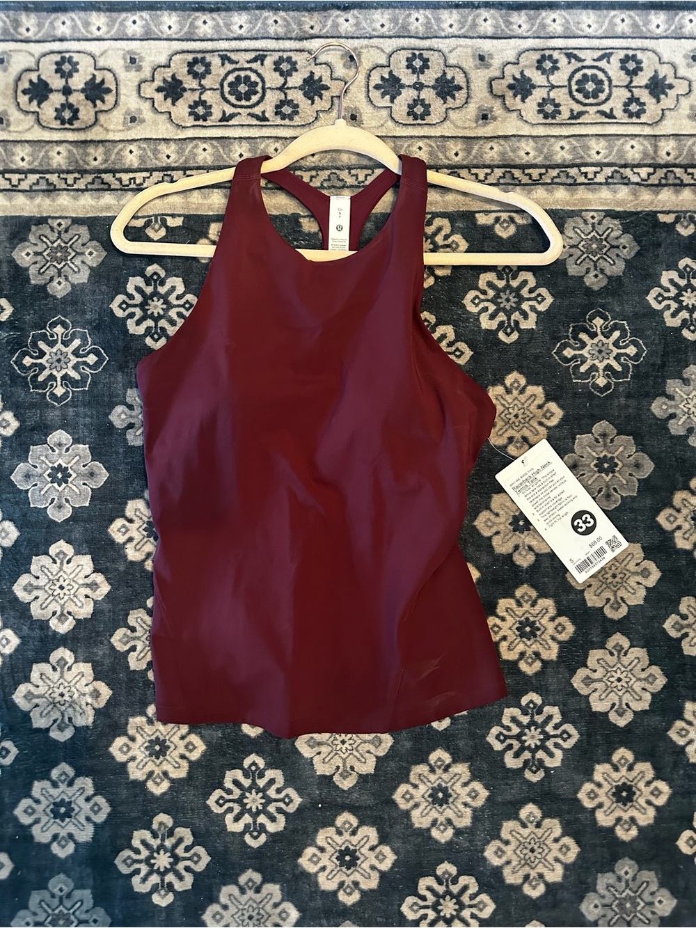 Lululemon Burgundy Racerback High-Neck Tennis Tank Top